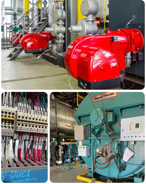 Collage of commercial boilers